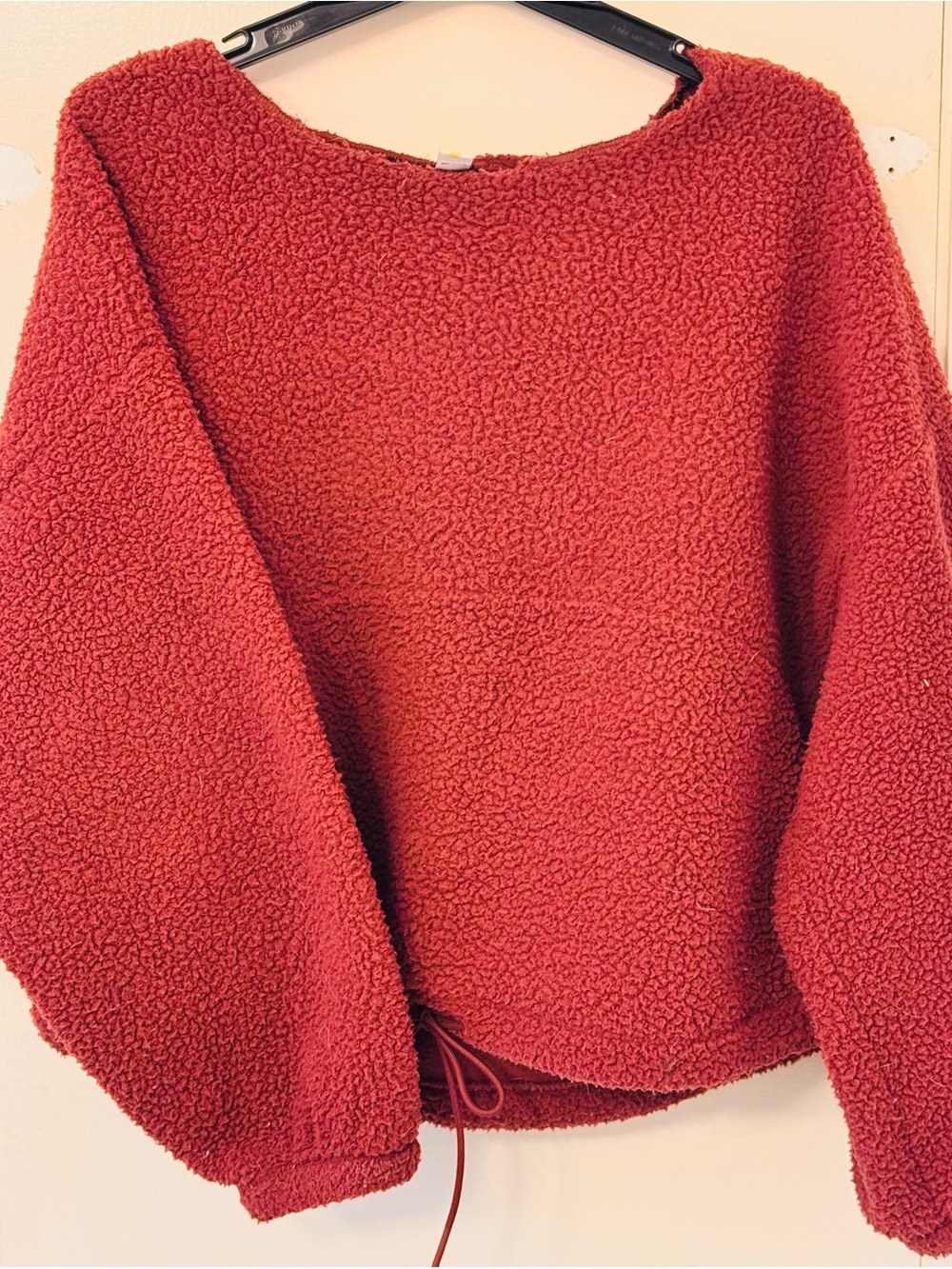 Old Navy Red Sherpa Crewneck Pullover